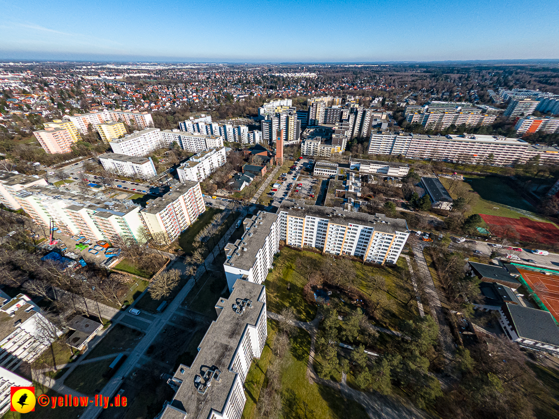 07.02.2023 - Luftbilder vom Marx-Zentrum und Umgebung in Neuperlache